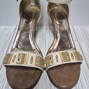 Hot Tomato Women's Gold and Cream Sandals